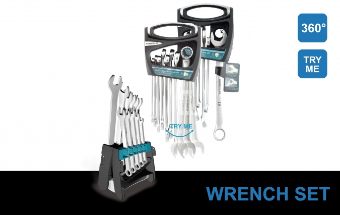 360° wrench rotation rack