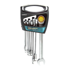 RATCHET SPANNER SET W/FOLDING RACK & COLOR RING RATCHET SPANNER SET W/FOLDING RACK & COLOR RING