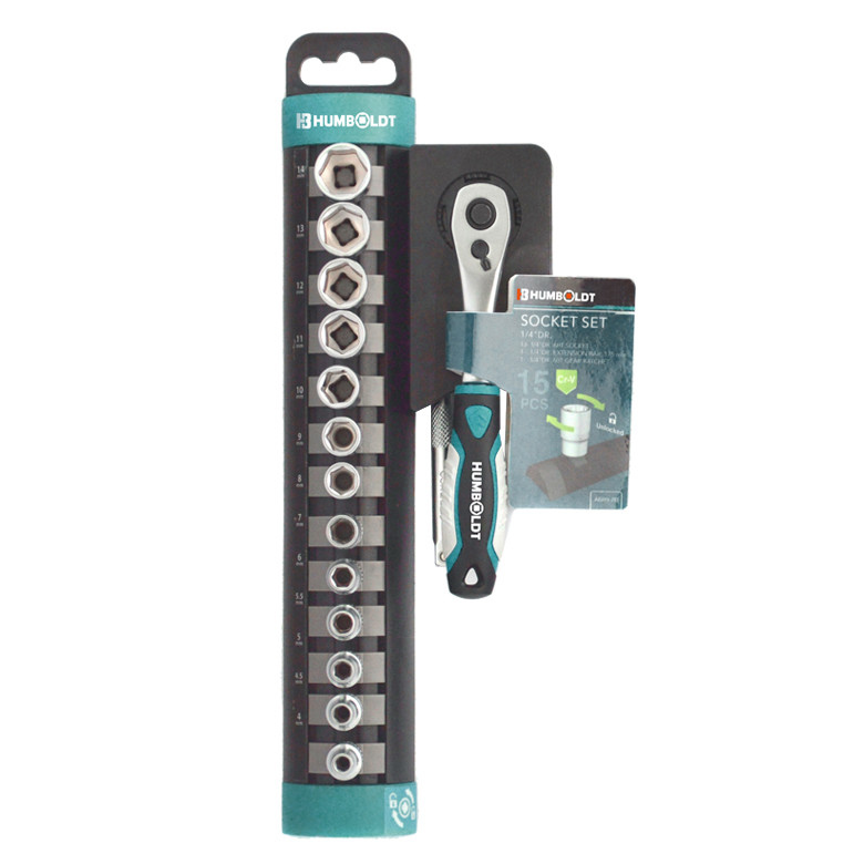 1/4"DR.SOCKET SET W/PLASTIC RACK