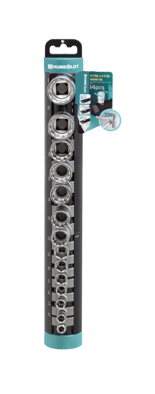 1/4"DR.&1/2"DR. SOCKET SET w/ 20PC 6MM BIT RACK